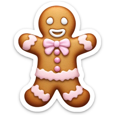 light pink frosted gingerbread man  sticker