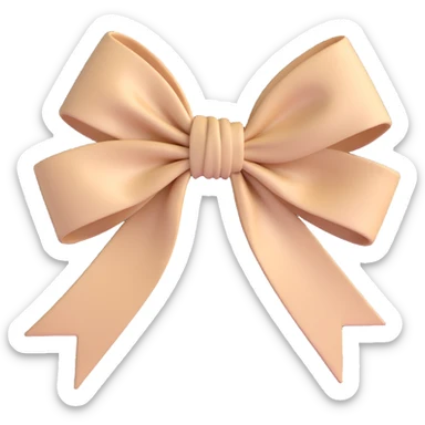 beige bow with a gentle knot and subtle shine sticker