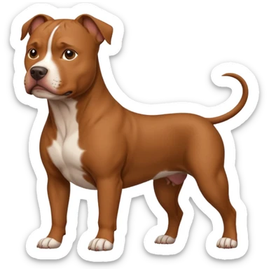 Brown pitbull sticker