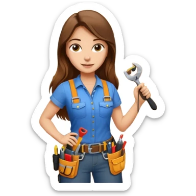 beautiful girl with long brown hair constructing new lounge room sticker