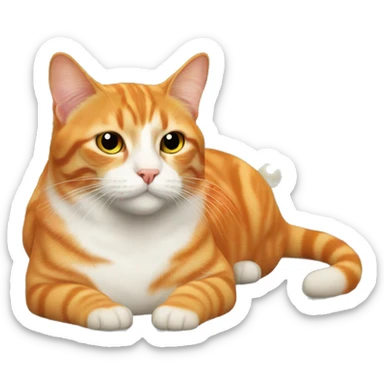 Orange cat under a christmastree sticker