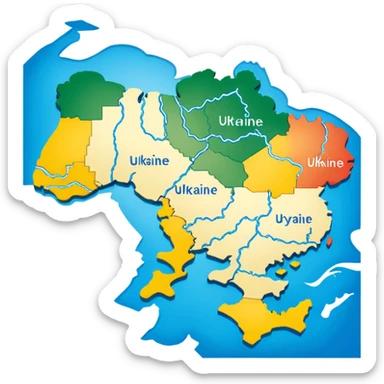 ukraine map  sticker