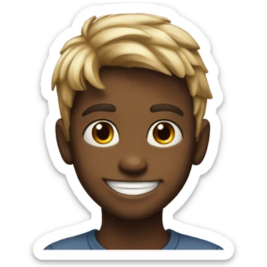 realistic portrait of a boy with flirtatous smile sticker