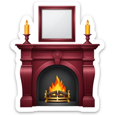 fireplace mantle burgundy sticker