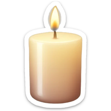 Candle in a powder-colored glass sticker