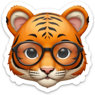 Orange Tiger cub with cool glasses.
 sticker