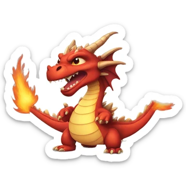 dragon cute angry fire breathing sticker