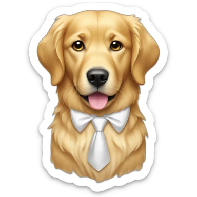 Golden Retriever with white tie sticker