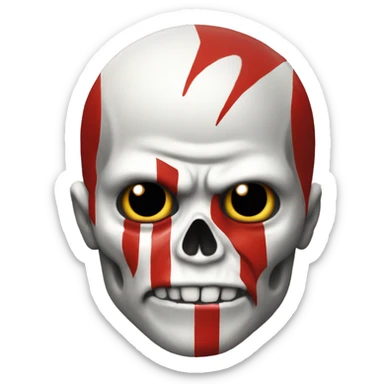 Skull emoji with kratos red stripe sticker