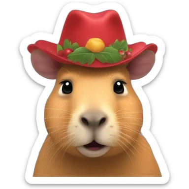capybara in a festival cap sticker