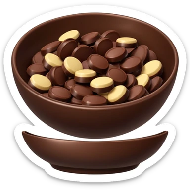 Chocolate on elliptical sticker