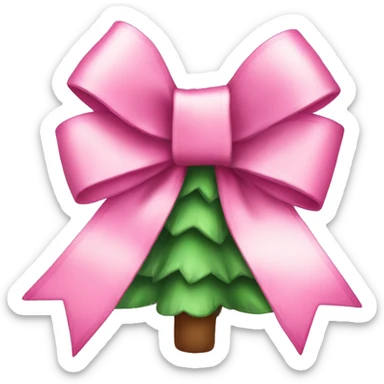 pink christmas bow christmas tree sticker