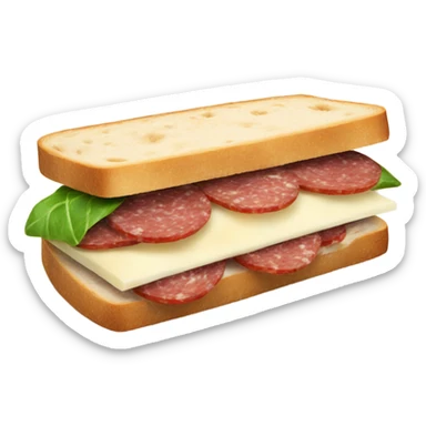Sandwich with milano salami and mozzarella sticker