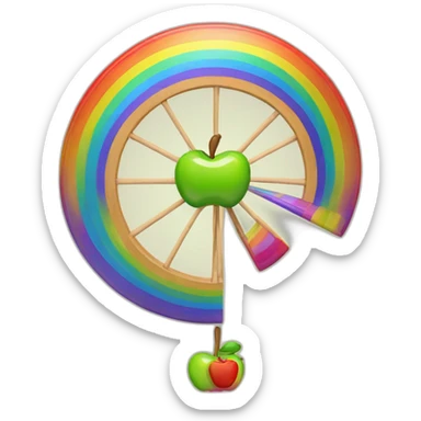 apple spinner rainbow wheel sticker