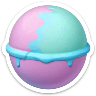 Pastel sparkle glitter bath bomb  sticker