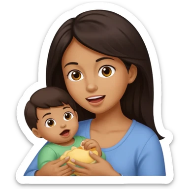 woman pretending to eat baby sticker