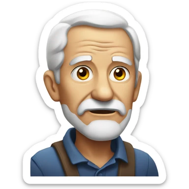 old man staring sticker