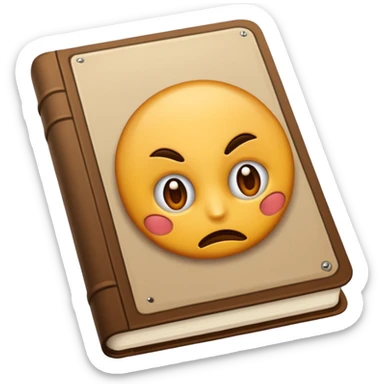 Lectura libro abierto marron sin fondo y sin tantas paginas, como uno de los primeros sticker