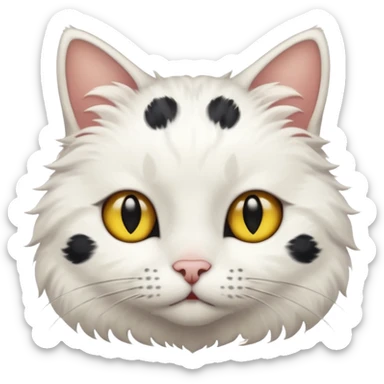 gatto bianco con macchie nere in testa e occhi gialli sticker