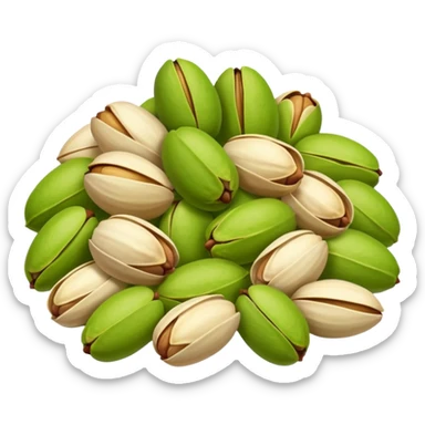 Heap of raw pistachio with shells, natural and organic, close-up view sticker