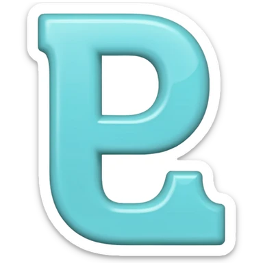 light turquoise letter D emoji sticker