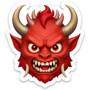 demon with small horn sticker