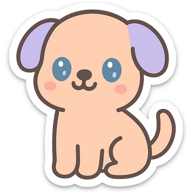 cute dog, friendly and playful sticker
