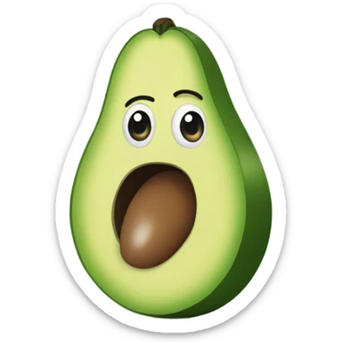 avocado waving hand sticker