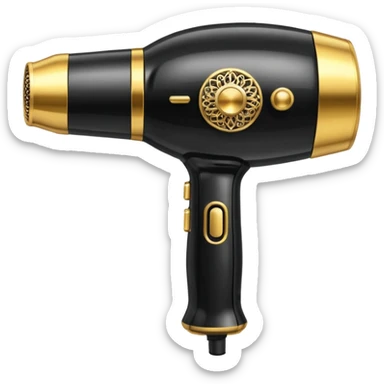 black blow dryer covered in jewelry sticker