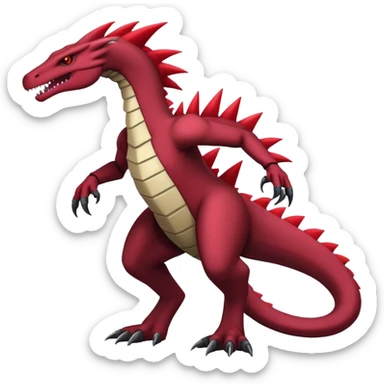 Badass cool black and red salazzle-tyranitar-hybrid, full body sticker