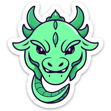 Jade Dragon faces sticker
