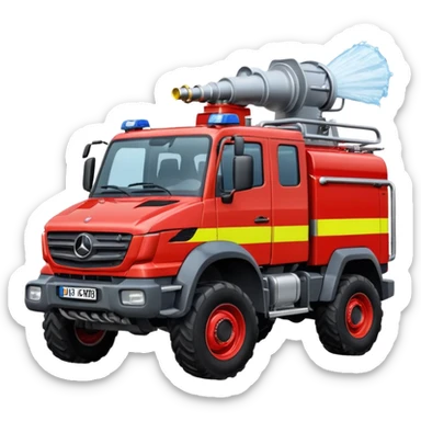 machine water cannon Mercedes-Benz Unimog in UK sticker