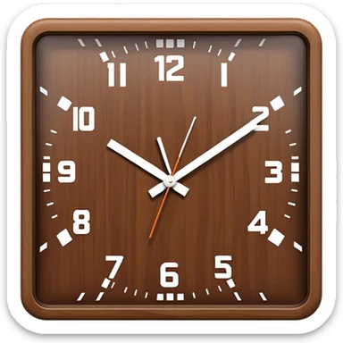 brown wall clock in square shape sticker