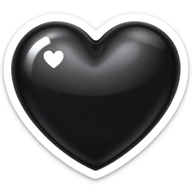 Black shining heart  sticker