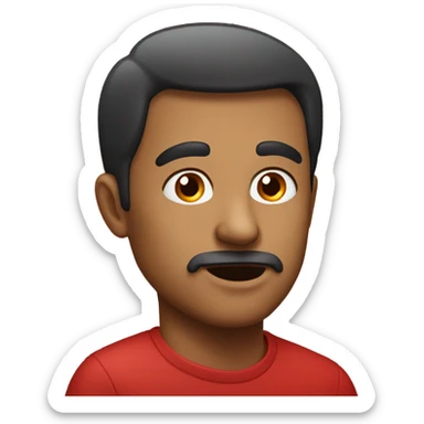 a man with a red liquid running from his nose sticker