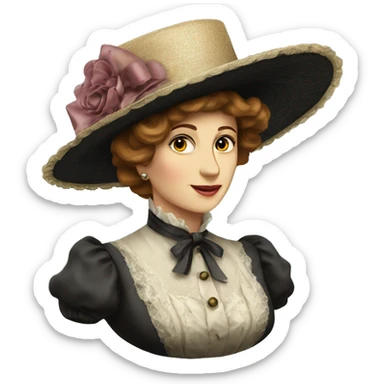 A big elegant victorian Woman’s hat sticker