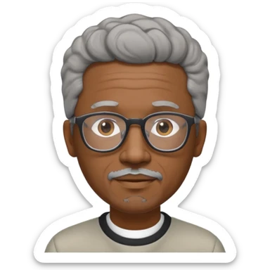An avatar of a cool debinaire black man in his early sixties with short wavy gray hair, short sideburns and a short trimmed goatee. sticker