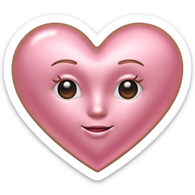 rose gold heart, metallic pink-gold, glossy and cute emoji sticker