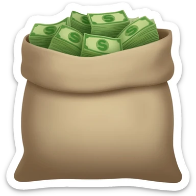 large sack of cash sticker