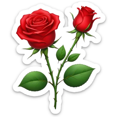 A rose emoji in the style of Apple emoji with a window. sticker