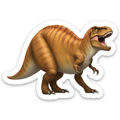 T. rex with cat sticker