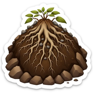 Dirt with roots and rocks sticker