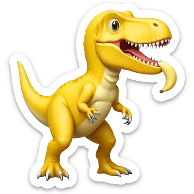 Tyrannosaurus Rex eating a banana sticker