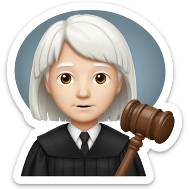 Judge with white wig and gavel sticker