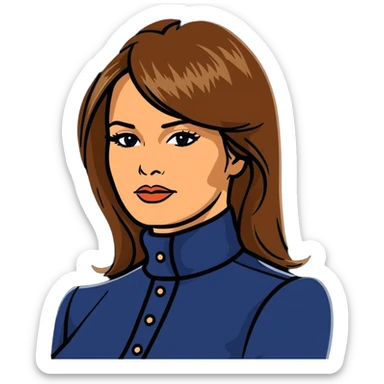 Melania Trump former model and First Lady with elegant appearance sticker