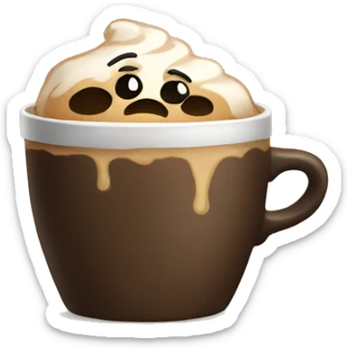 Sad coffee with a bow sticker