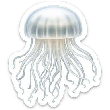 White jelly fish realistic  sticker