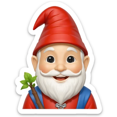 garden ornamental gnome red sticker