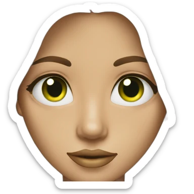 Brunette with long layers gold nose ring green eyes woman sticker