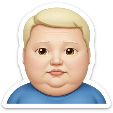 someone with a double chin and fat sticker